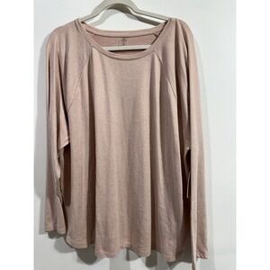 St. John's Bay Women's Peach‎ Classic Tee Long Sleeve Shirt Sz 2X